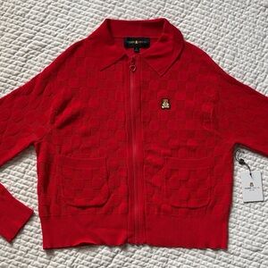 Teddy Fresh Red Zip Up Jacket Cardigan